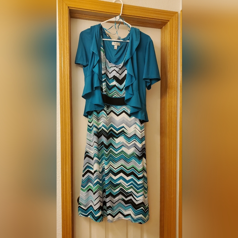 Dressbarn Teal Dress Size 16